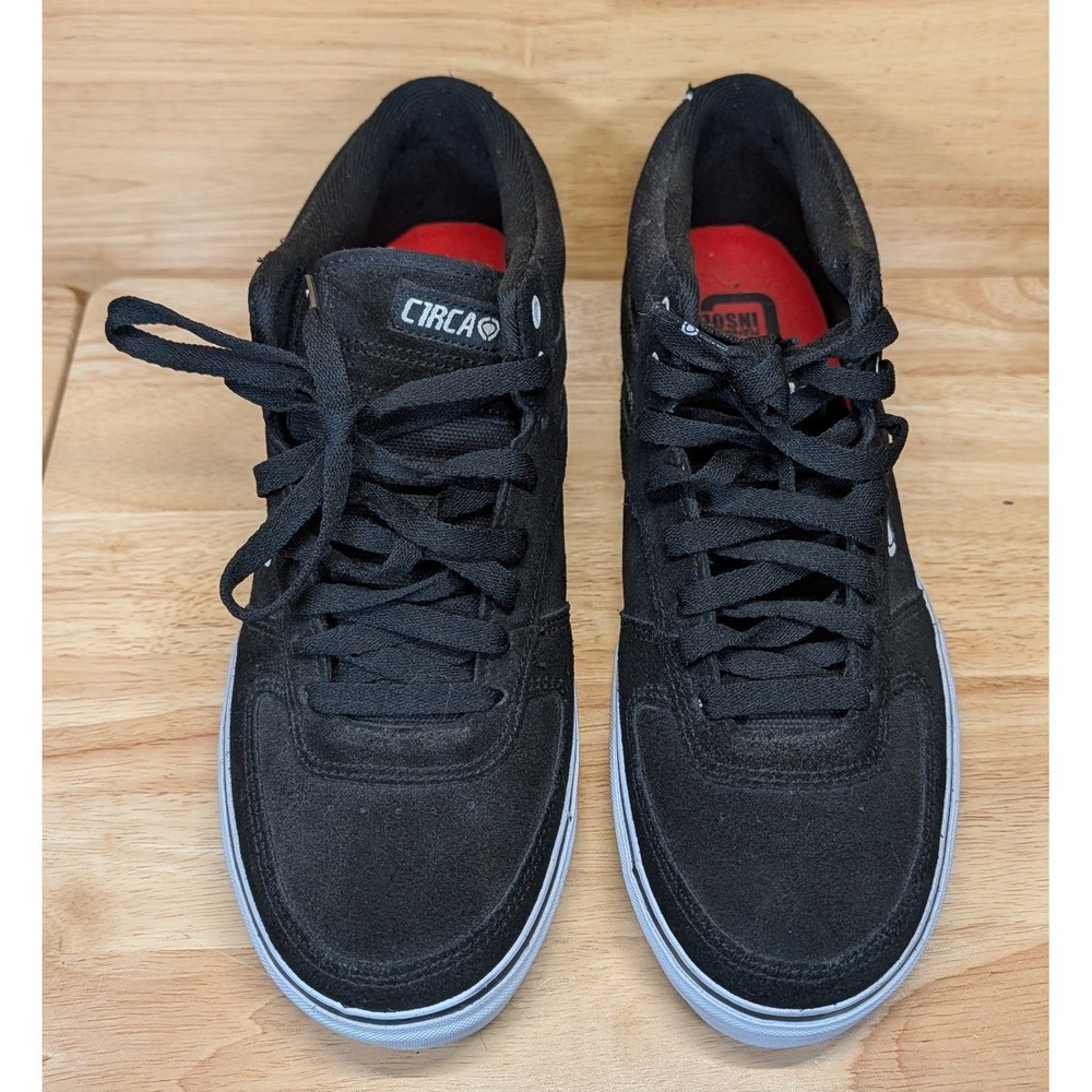 Circa Union Mens Black White Leather Mid Top Skate Shoes Size 12 BKWH LYG02-13 - Picture 4 of 11